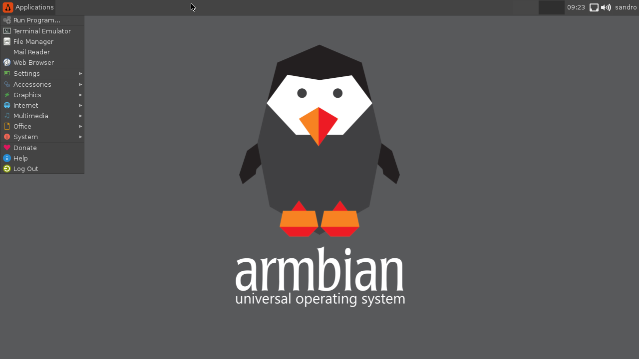 Screenshot Armbian su eMMC